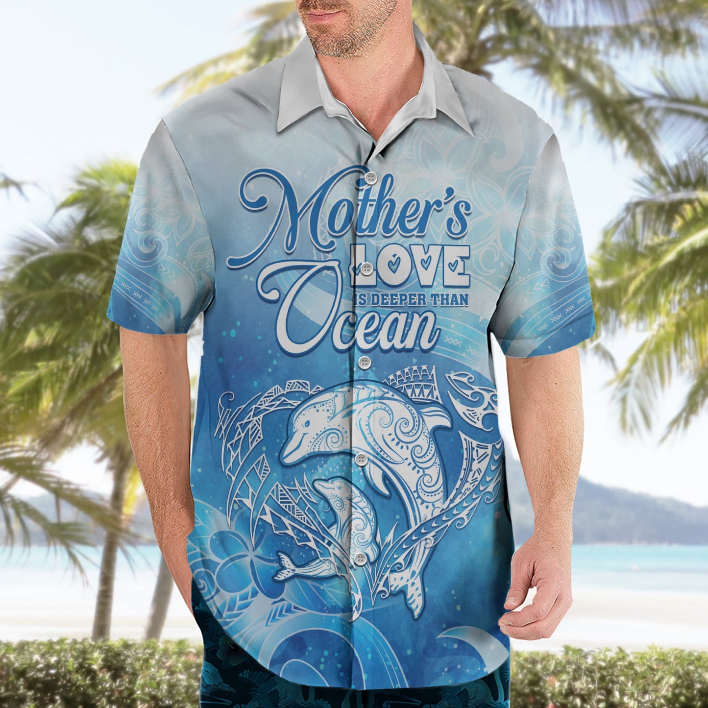 Mutterliebe ist tiefer als der Ozean Hawaiihemd im polynesischen Stil LT05