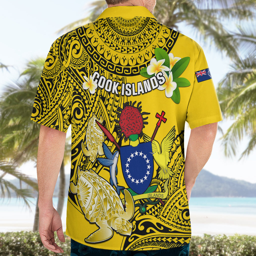 Cookinseln Aitutaki Hawaiihemd Wappen Plumeria Polynesische Schildkröte LT05