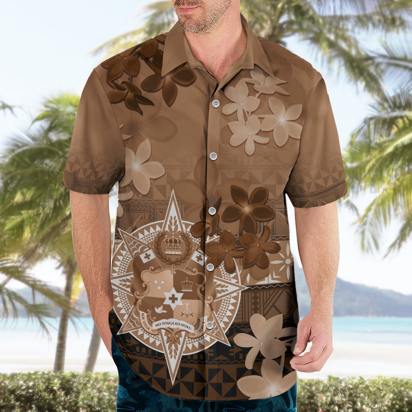 Tonga Emanzipationstag Hawaiihemd Tongan Kupesi Ngatu Muster Vintage Stil LT05