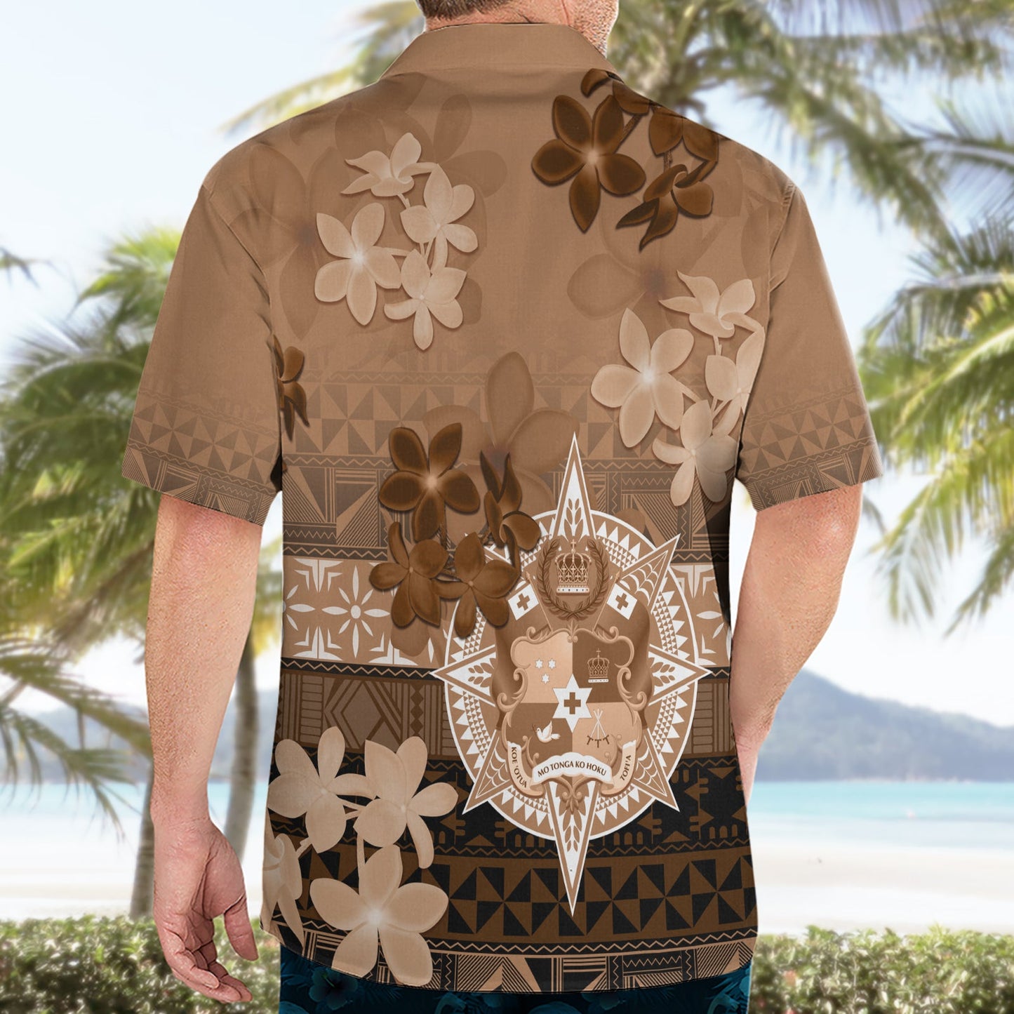 Tonga Emanzipationstag Hawaiihemd Tongan Kupesi Ngatu Muster Vintage Stil LT05