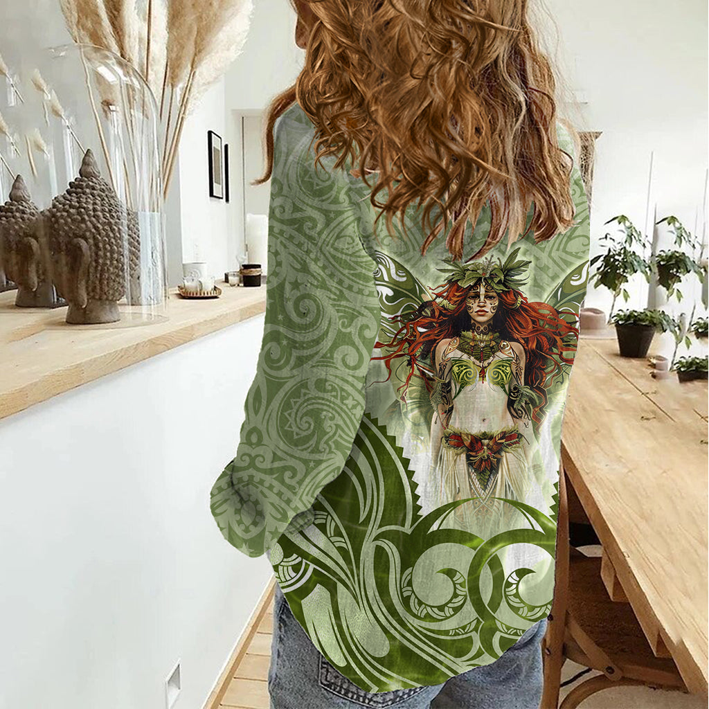 Neuseeland Maori Fee Patupaiarehe Frauen Casual Shirt Polynesian Style LT05