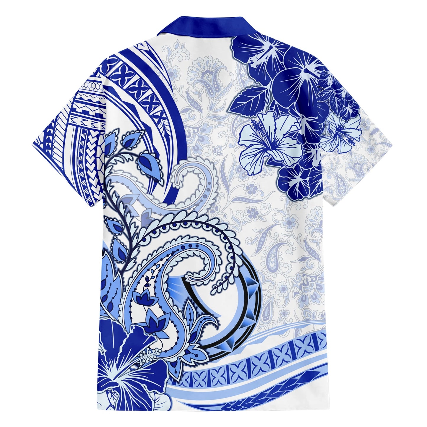 Polynesia Paisley Hawaiihemd Mix Marineblau Polynesianisches Muster LT05