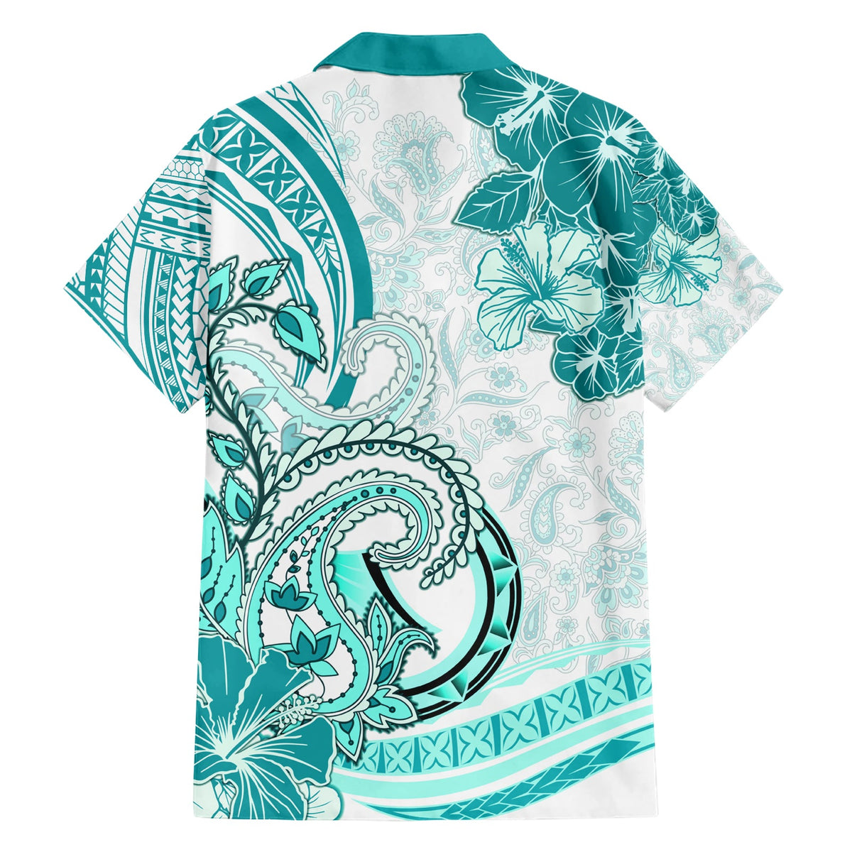 Polynesia Paisley Hawaiihemd Mix Teal Polynesianisches Muster LT05
