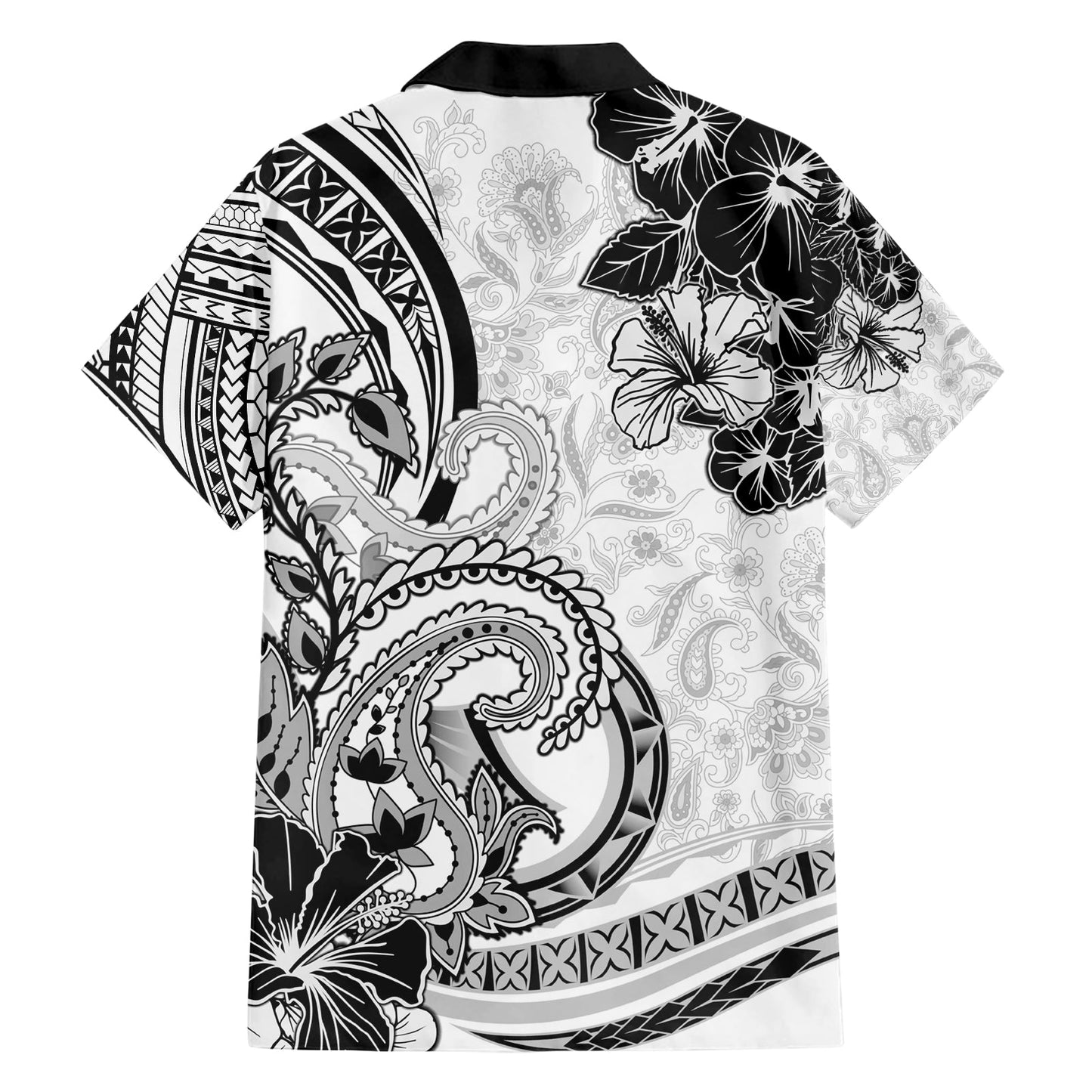 Polynesia Paisley Hawaiihemd Mix Weiß Polynesianisches Muster LT05