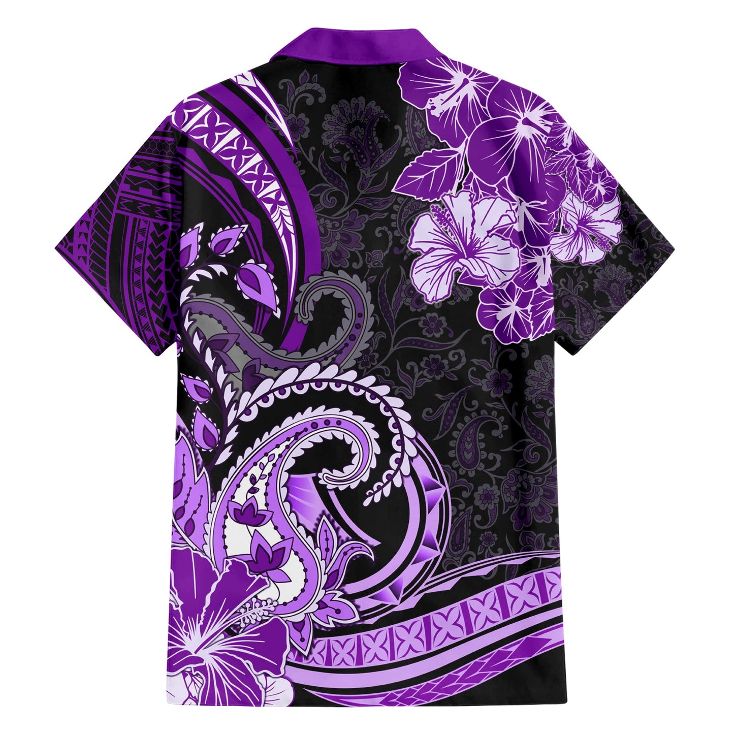 Polynesia Paisley Hawaiihemd Mix Lila Polynesianisches Muster LT05