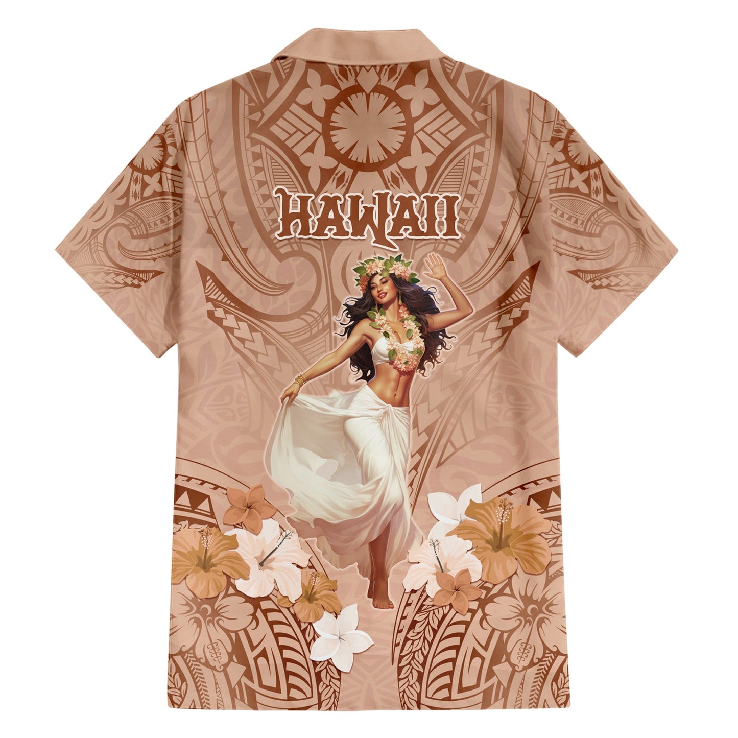 Hawaii-Hemd zum Frauentag mit polynesischem Muster LT05