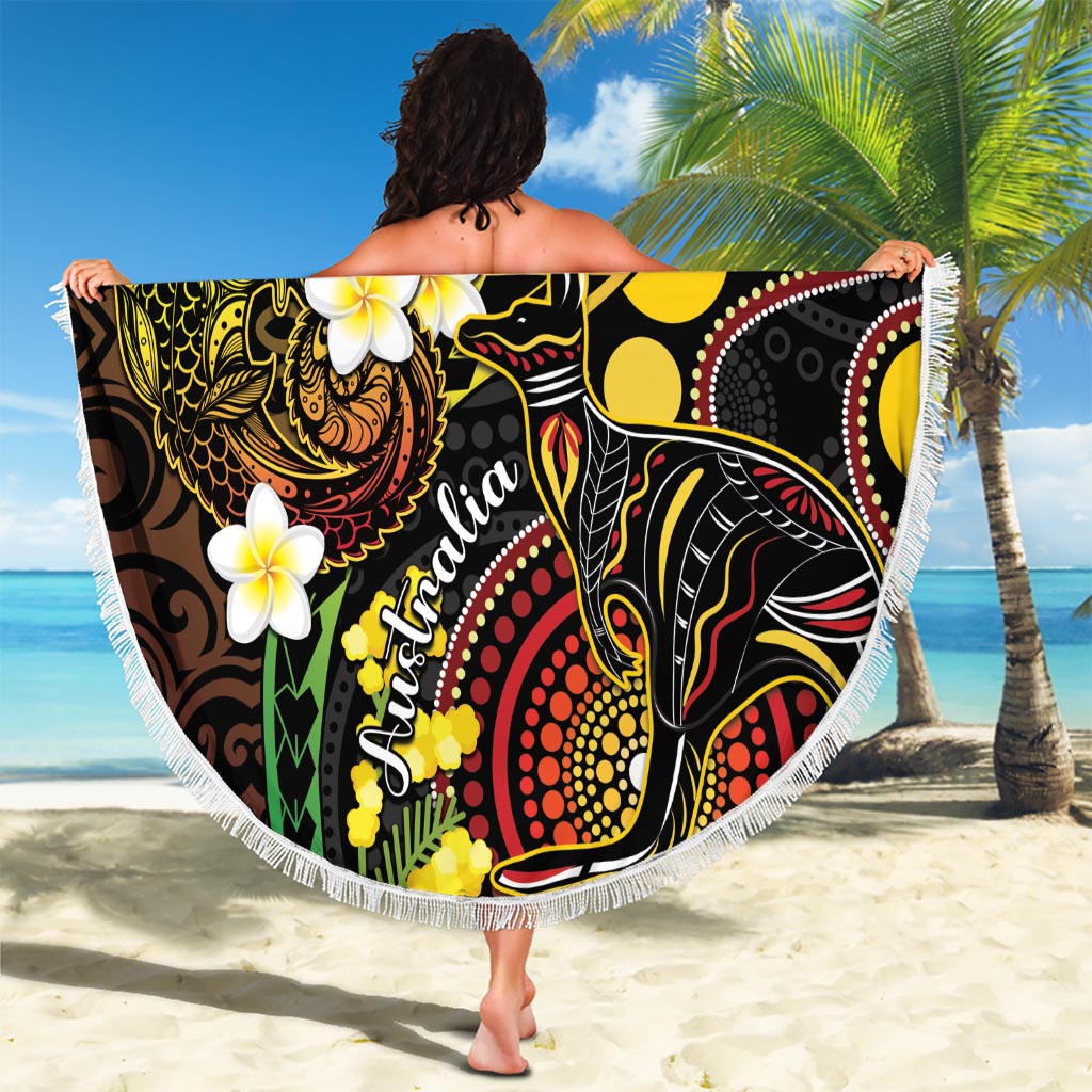 Hawaii Tapa Muster mit Marine Hibiskus Stranddecke sandfrei LT05