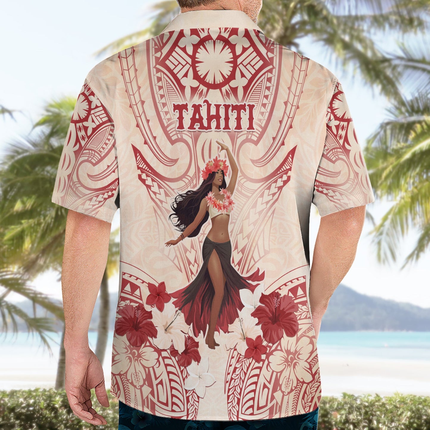 Tahiti Damentag Hawaiihemd mit polynesischem Muster LT05