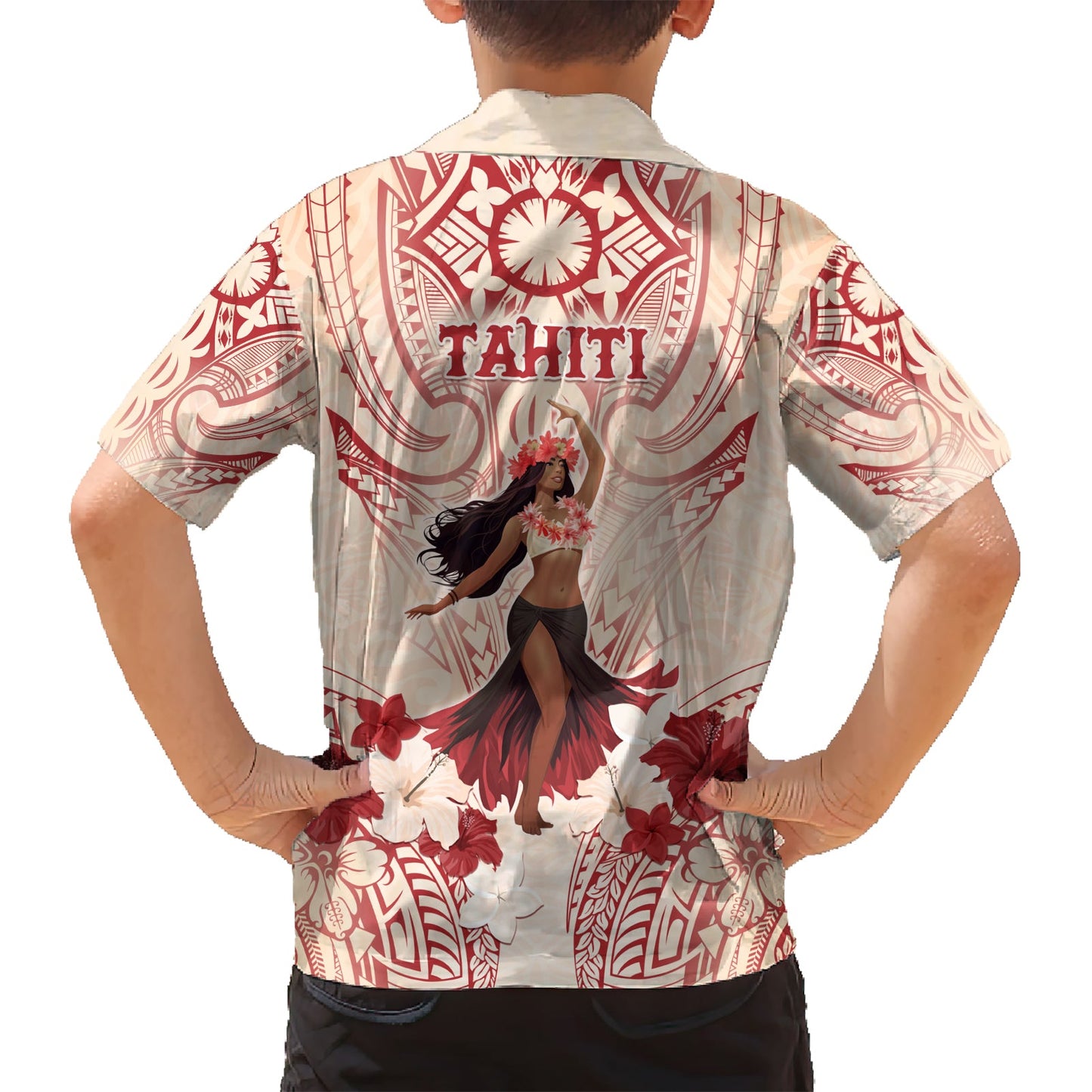 Tahiti Damentag Hawaiihemd mit polynesischem Muster LT05