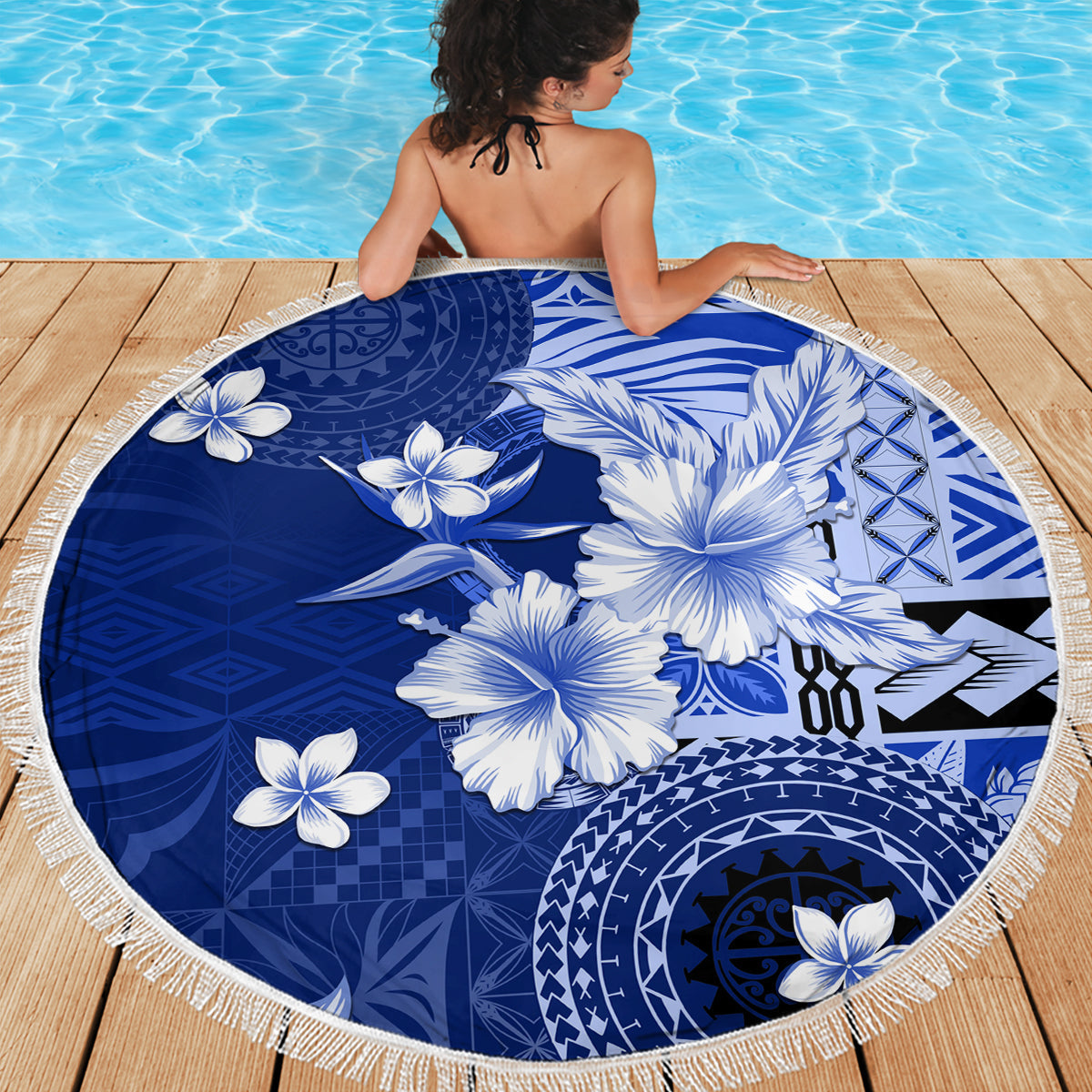 Samoa Siapo Ula Fala Stranddecke Polynesisches Stammesmuster LT03