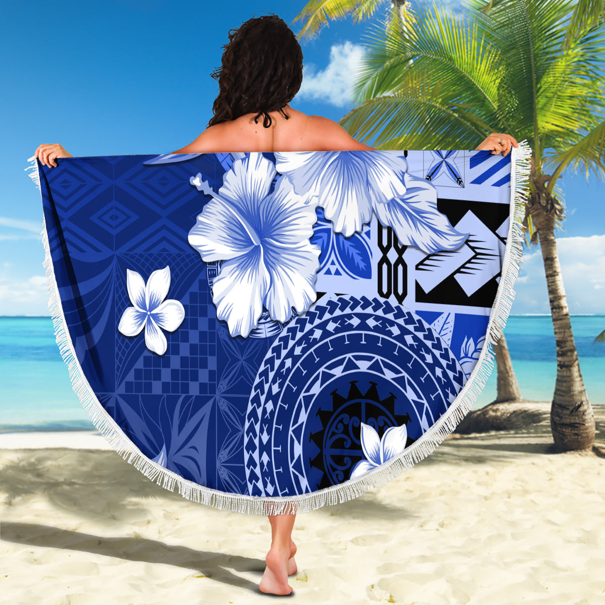 Samoa Siapo Ula Fala Stranddecke Polynesisches Stammesmuster LT03