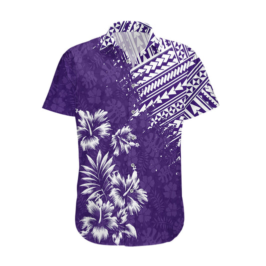 Hawaii Summer Hawaiian Shirt Mix Polynesian Purple LT6 Purple - Polynesian Pride