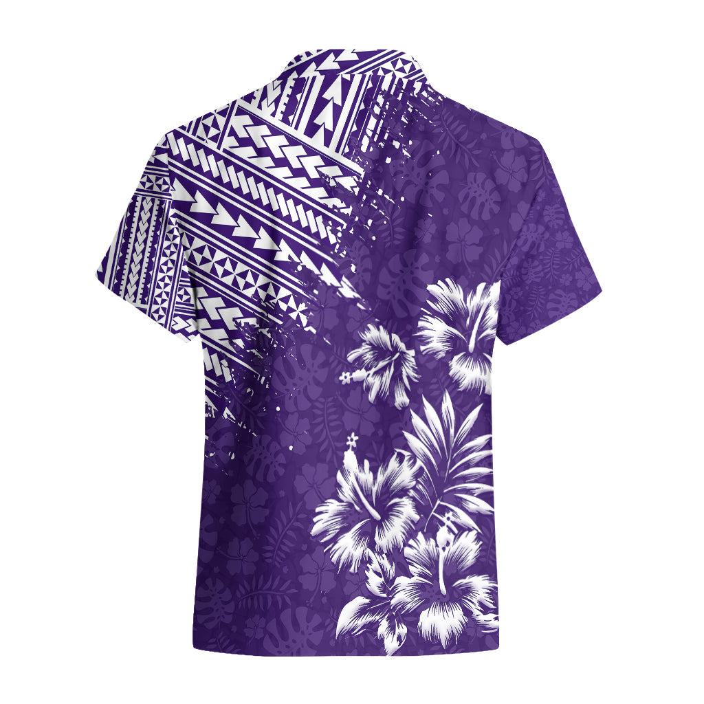 Hawaii Sommer Hawaiihemd Mix Polynesian Lila LT6