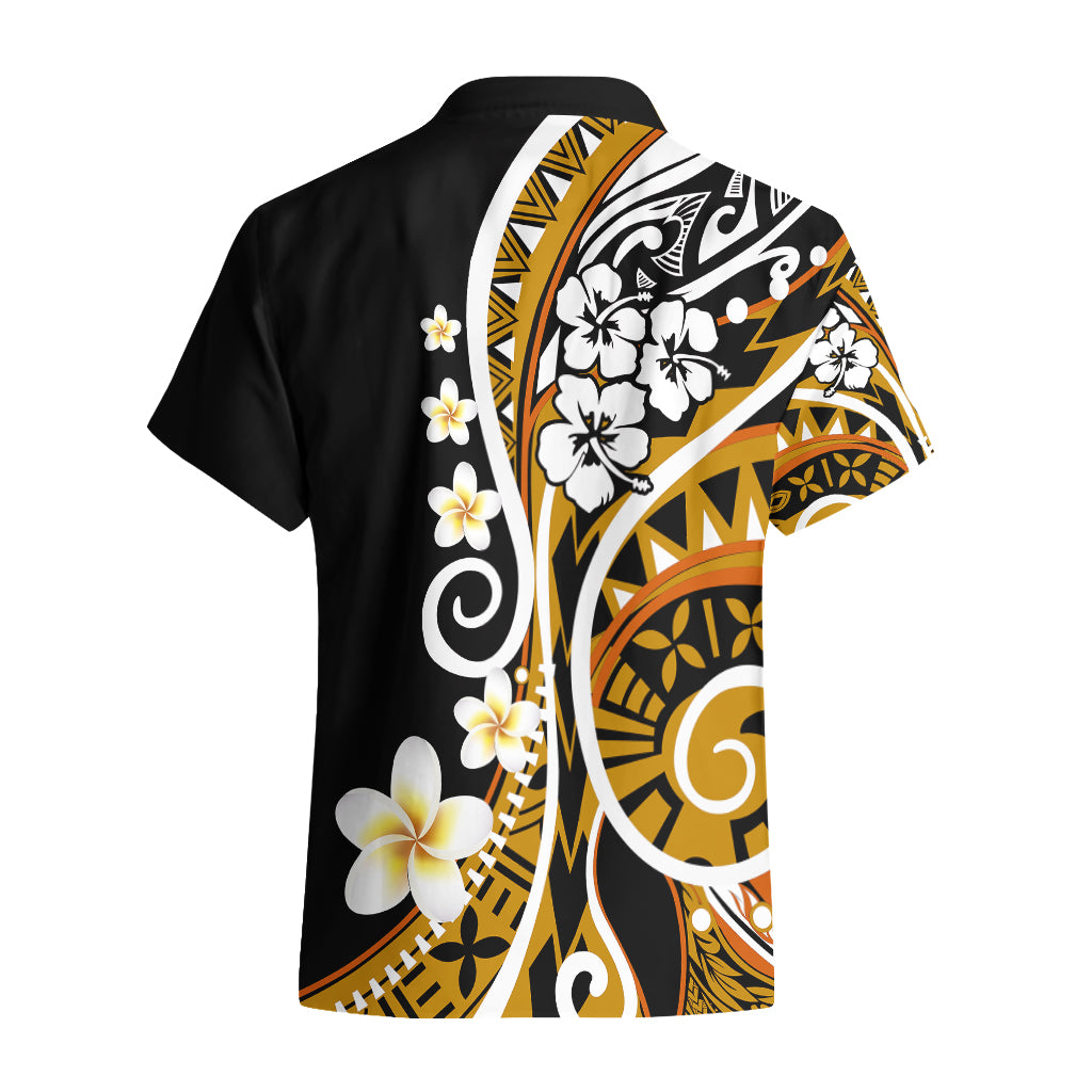 Plumeria Polynesisches Hawaiihemd Trending Gold LT6