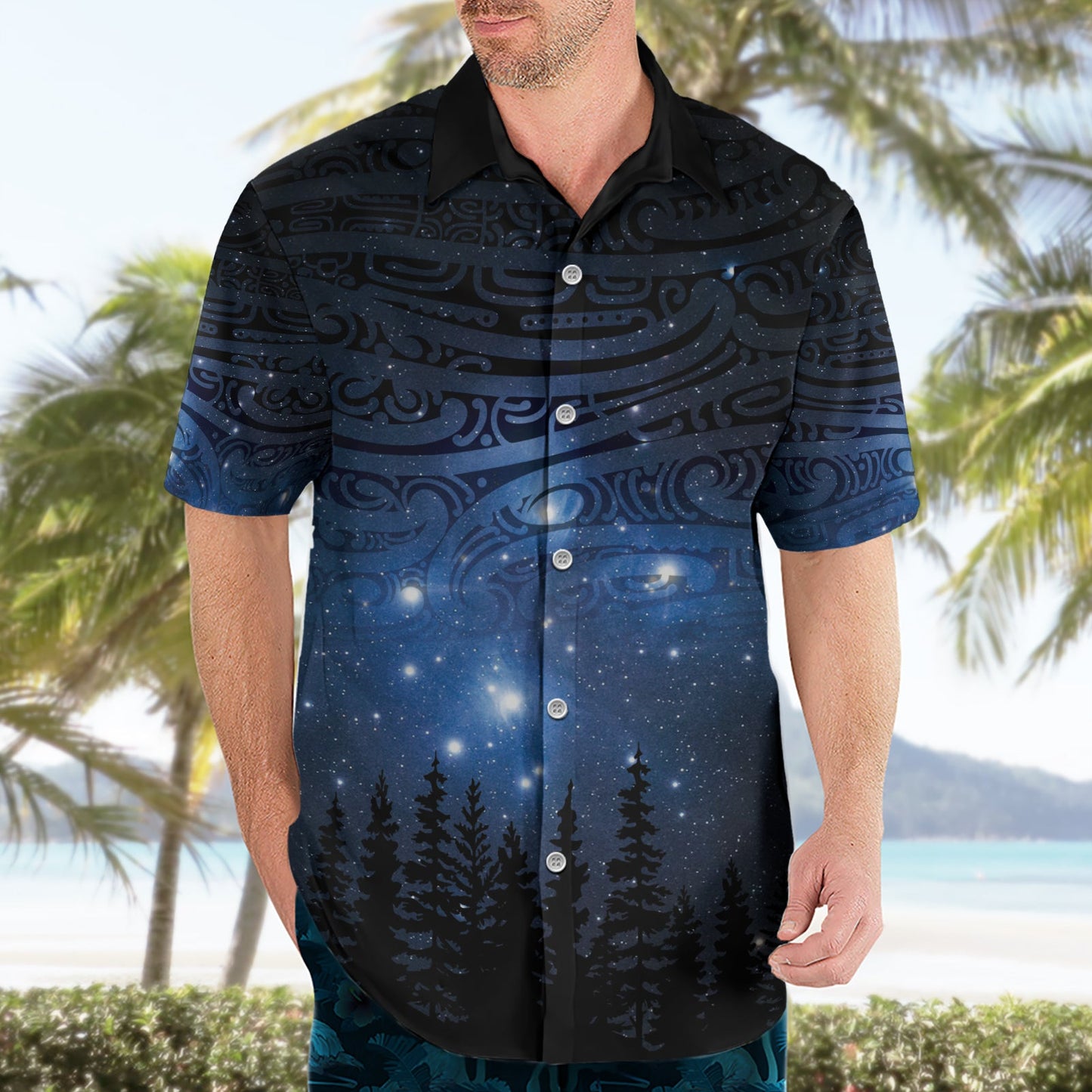 Matariki Te Tau Hou MÄori Hawaiihemd Neuseeland Sternenhimmel LT7