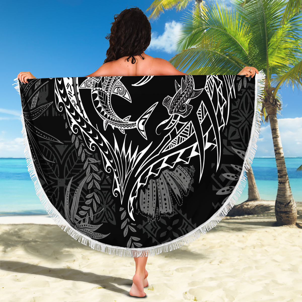 Neuseeland Weihnachten im Juli Stranddecke Maori Kiwi Weihnachtsbaum - Rot LT05