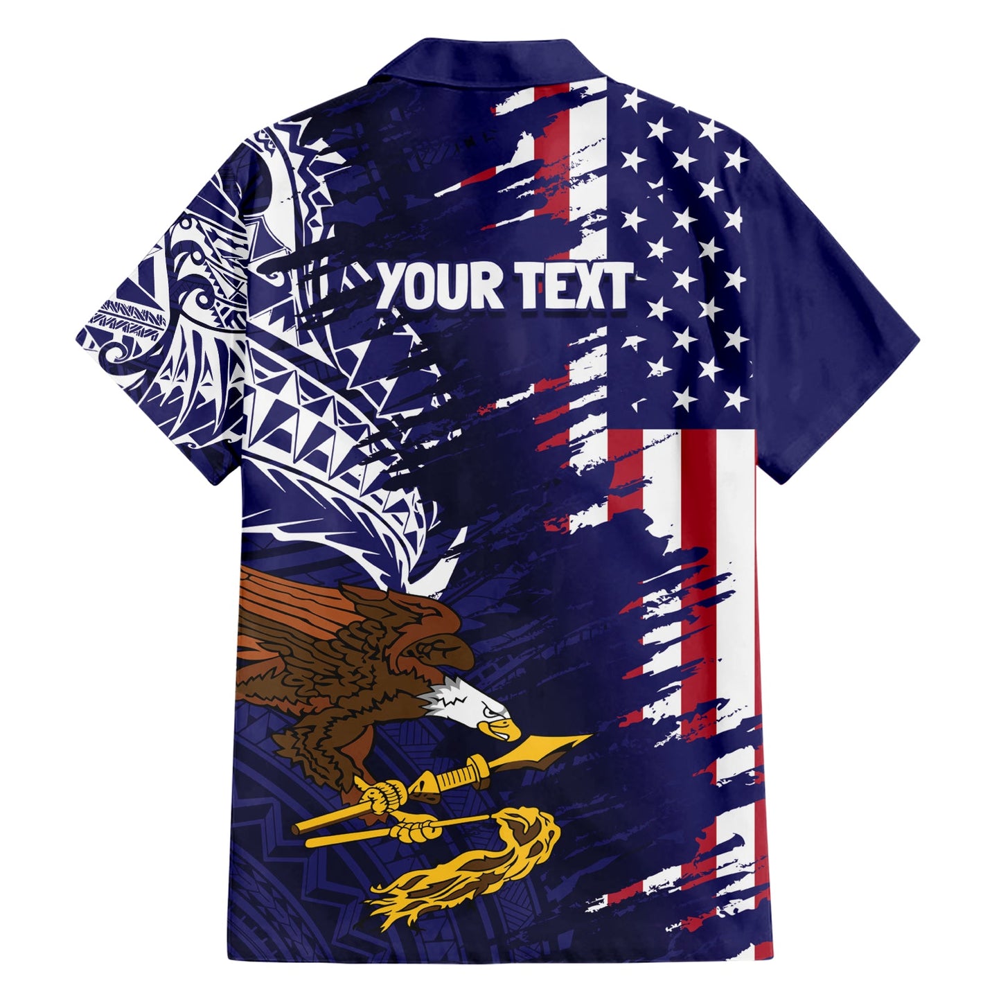Amerikanisch-Samoa Mix US Hawaiihemd Flagge Tag Grunge Style LT7
