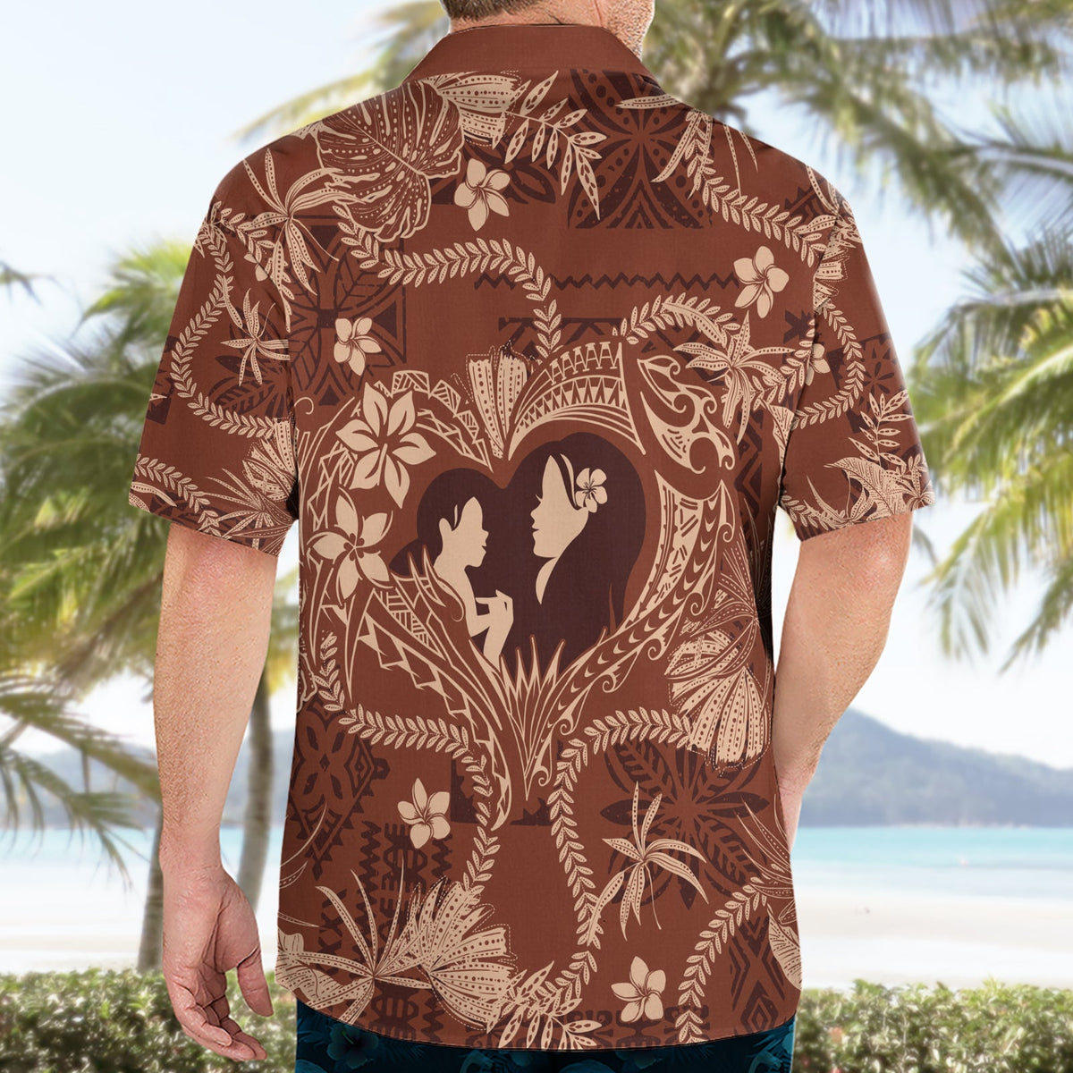 Hawaii Plumeria Hawaiihemd Hau'oli la Makuahine Sonnenbrand LT7