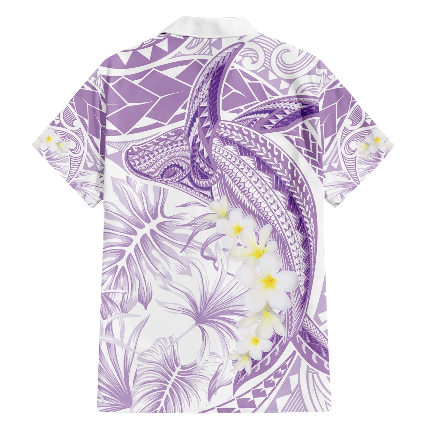 Polynesien Buckelwal Hawaiihemd Tropische Plumeria Lavendel LT7