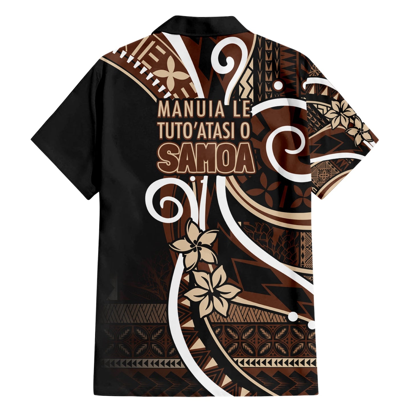 Samoa Siapo Hawaiihemd mit klassischem Motiv. Manuia le tutoatasi o Samoa Independence Black Style LT7