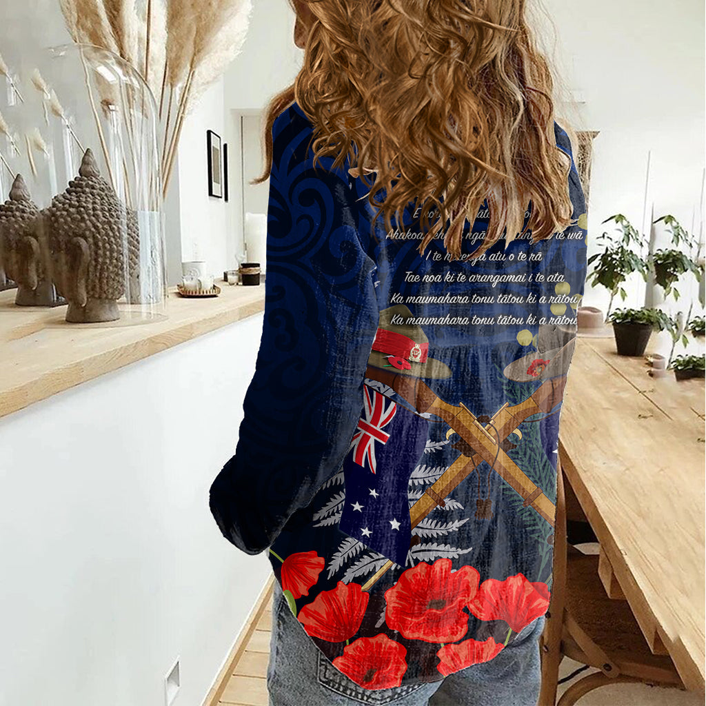 Anzac Day Aussie Mix Maori In Memories Damen Freizeithemd LT7