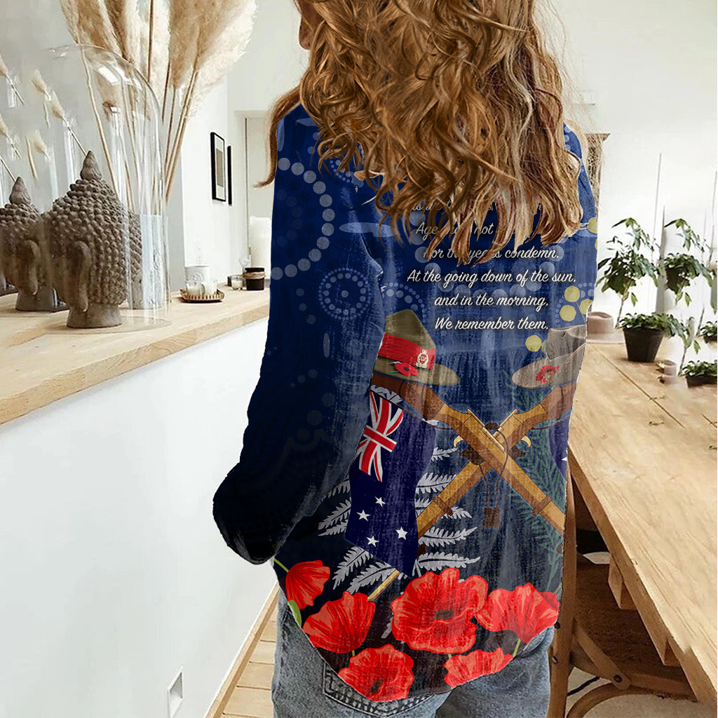 Anzac Damen Freizeithemd Ausralia Aboriginal Mix Neuseeland Schlapphüte LT7