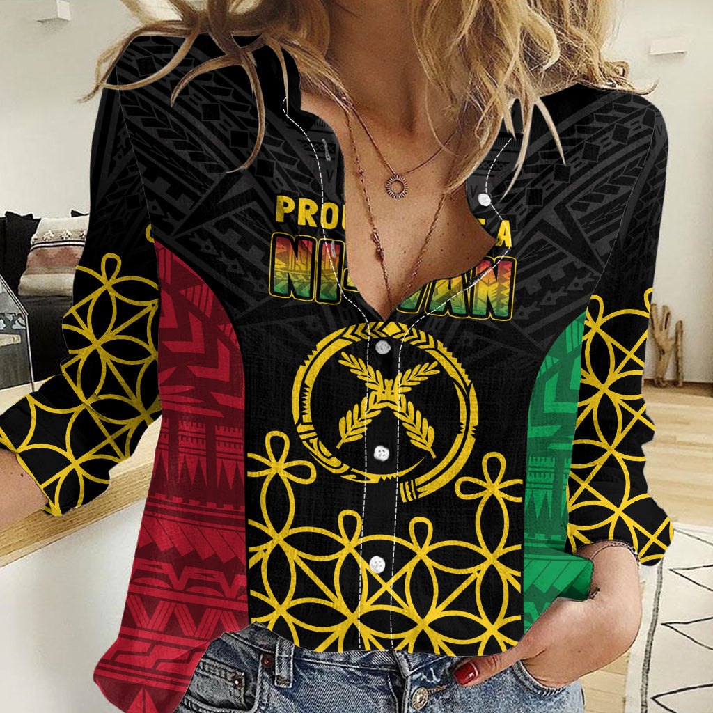 Vanuatu Indipendens Dei Women Casual Shirt Tribal Sand Drawing