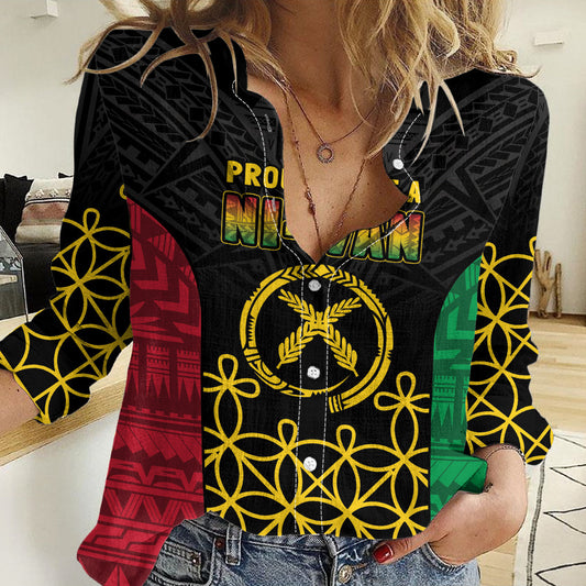 Vanuatu Indipendens Dei Women Casual Shirt Tribal Sand Drawing