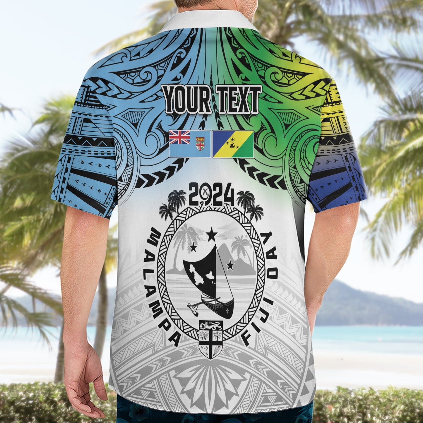 Malampa Fiji Day Hawaiihemd Farbverlauf Stil LT7