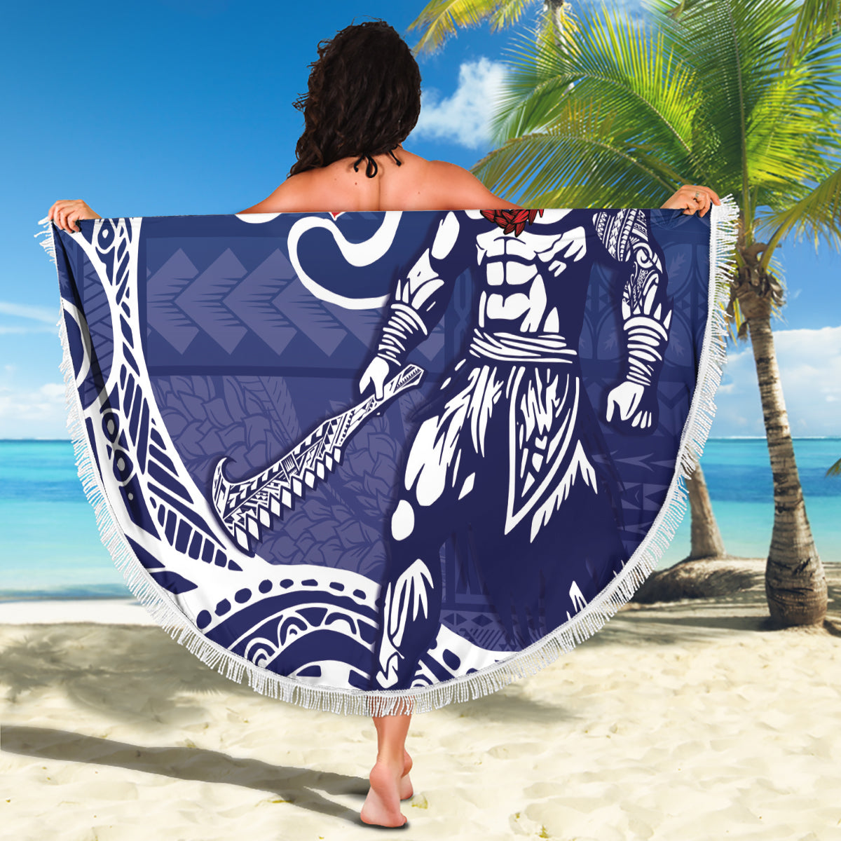 Polynesische Sonnenuntergang Plumeria Stranddecke Gold Polynesian Tattoo LT05