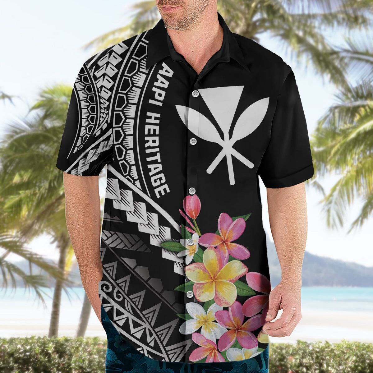 AAPI Heritage Monat Hawaiihemd Kanaka Hawaii Plumeria LT7