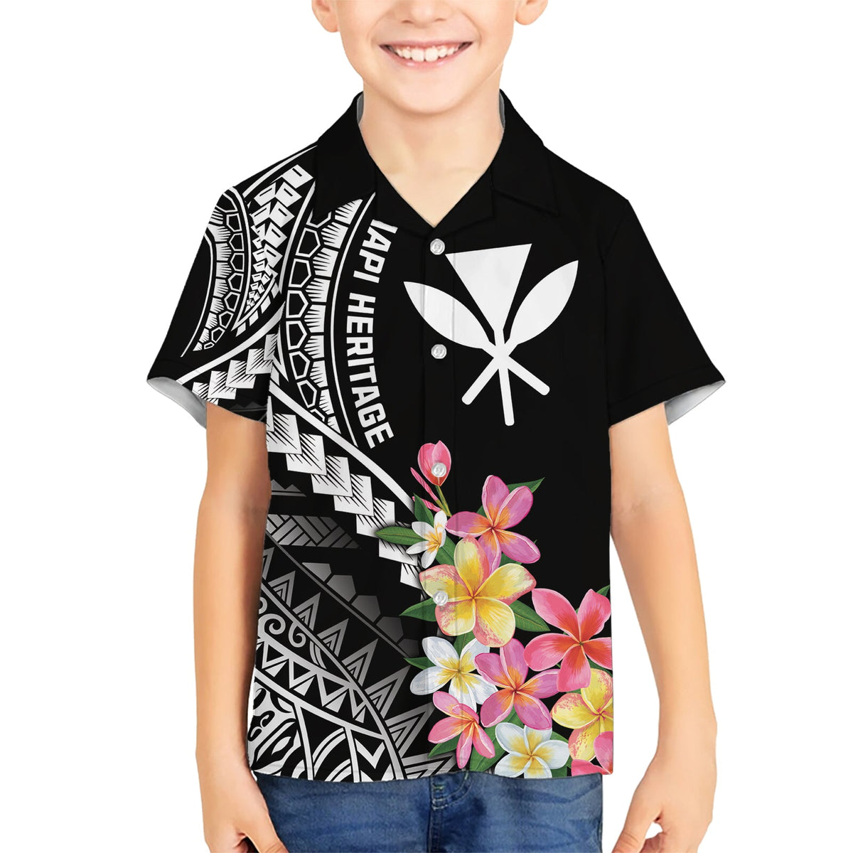 AAPI Heritage Monat Hawaiihemd Kanaka Hawaii Plumeria LT7
