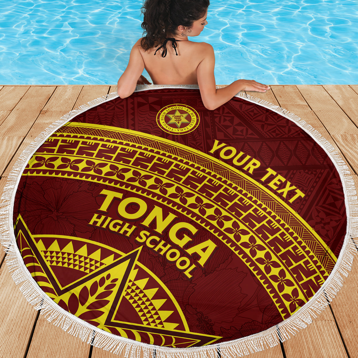 Hawaiianische Stranddecke mit Hibiskus-Tribal-Vintage-Motiv, Ver. 8, LT9