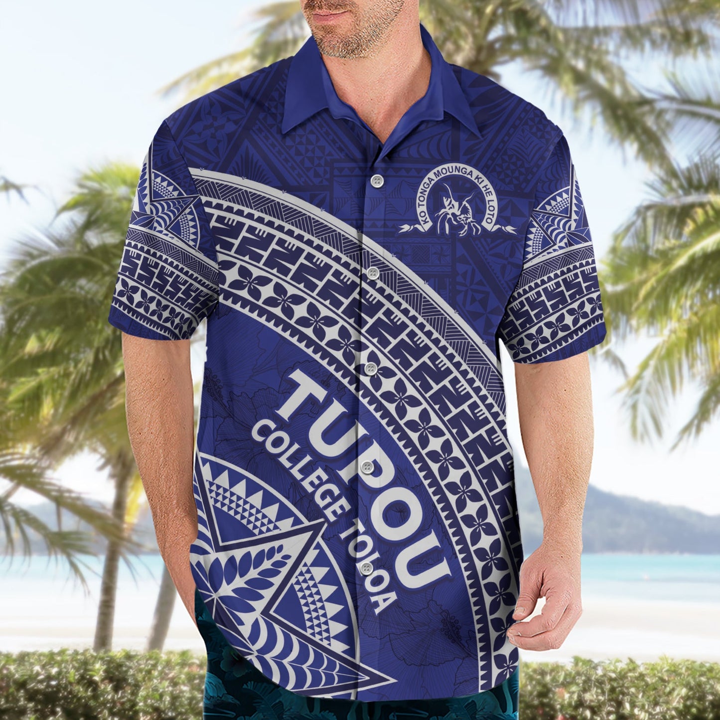 Tupou College Toloa Hawaiihemd Ngatu Tapa Mix Style LT7