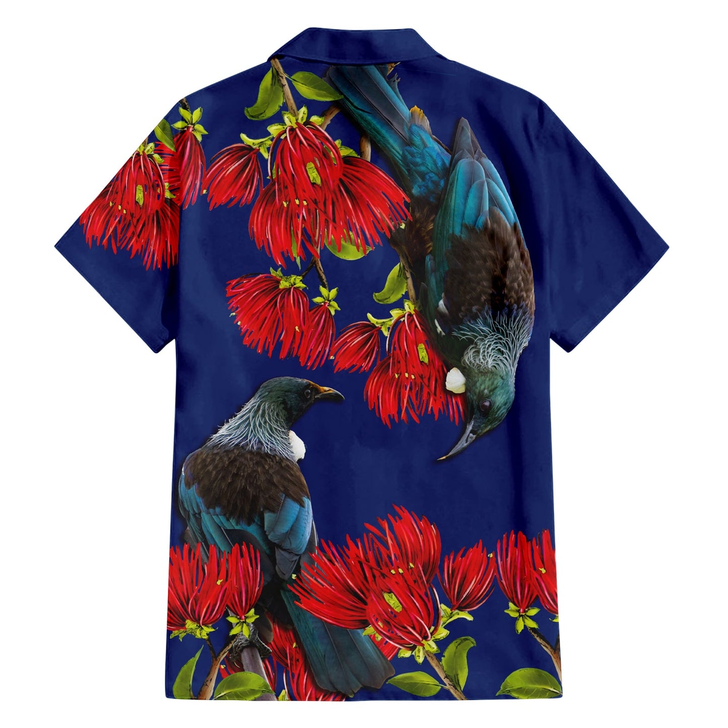 Neuseeland Pohutukawa mit Tui Vögel Hawaiian Shirt Version 2 LT7