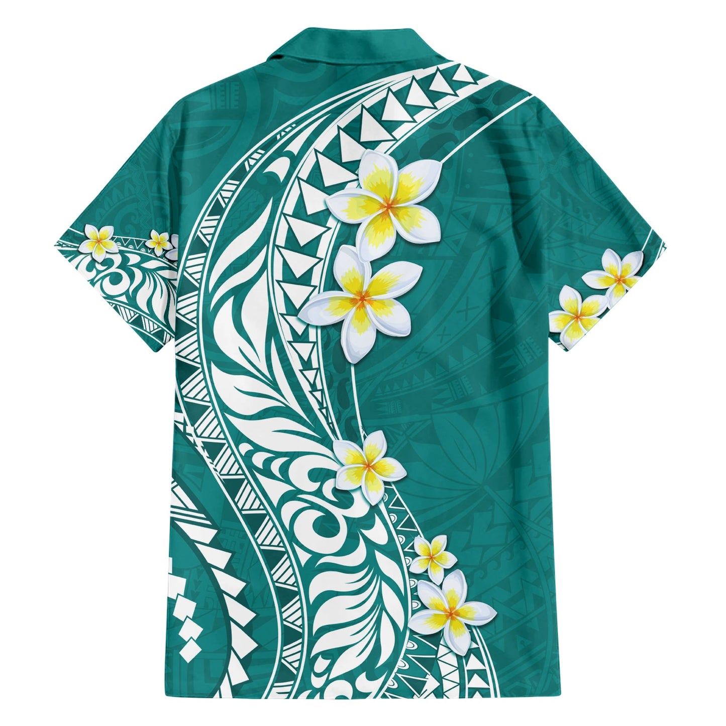 Hawaii Aloha Hawaiihemd Plumeria Vintage - Petrol LT7