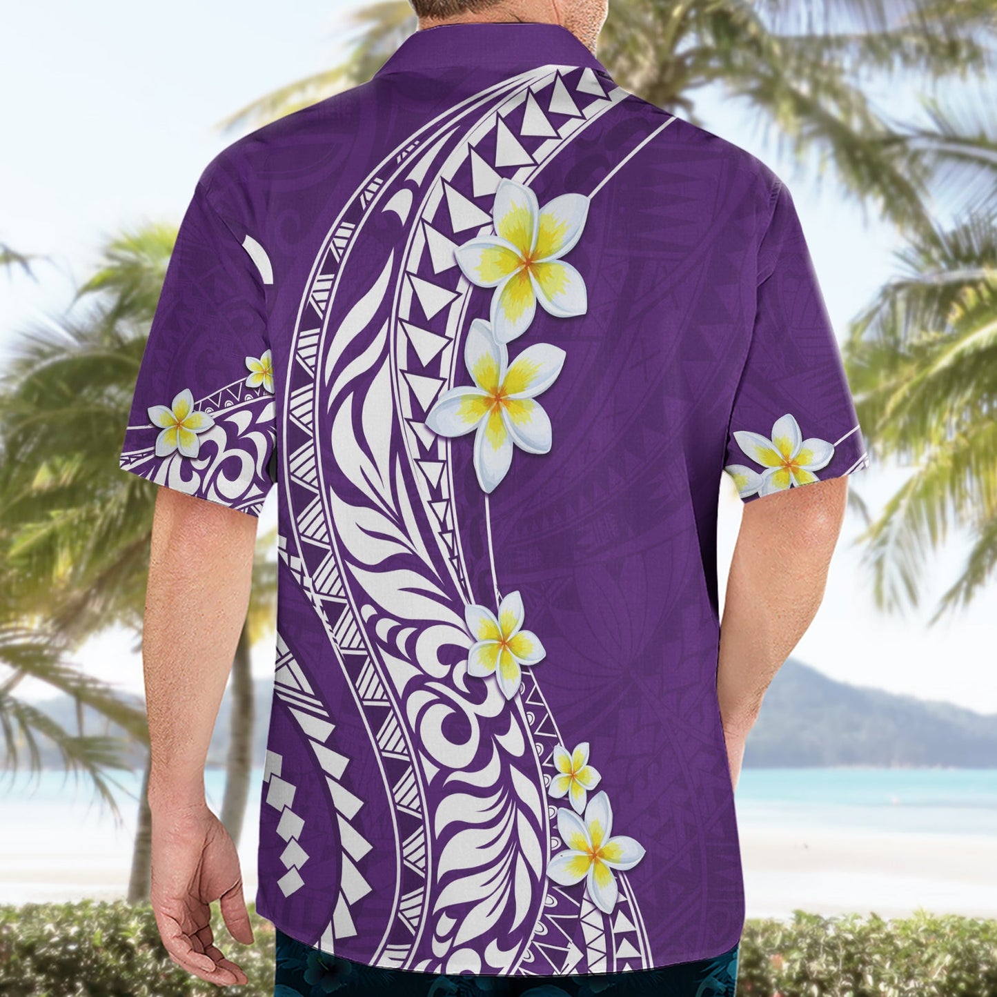 Hawaii Aloha Hawaiihemd Plumeria Vintage - Violett LT7