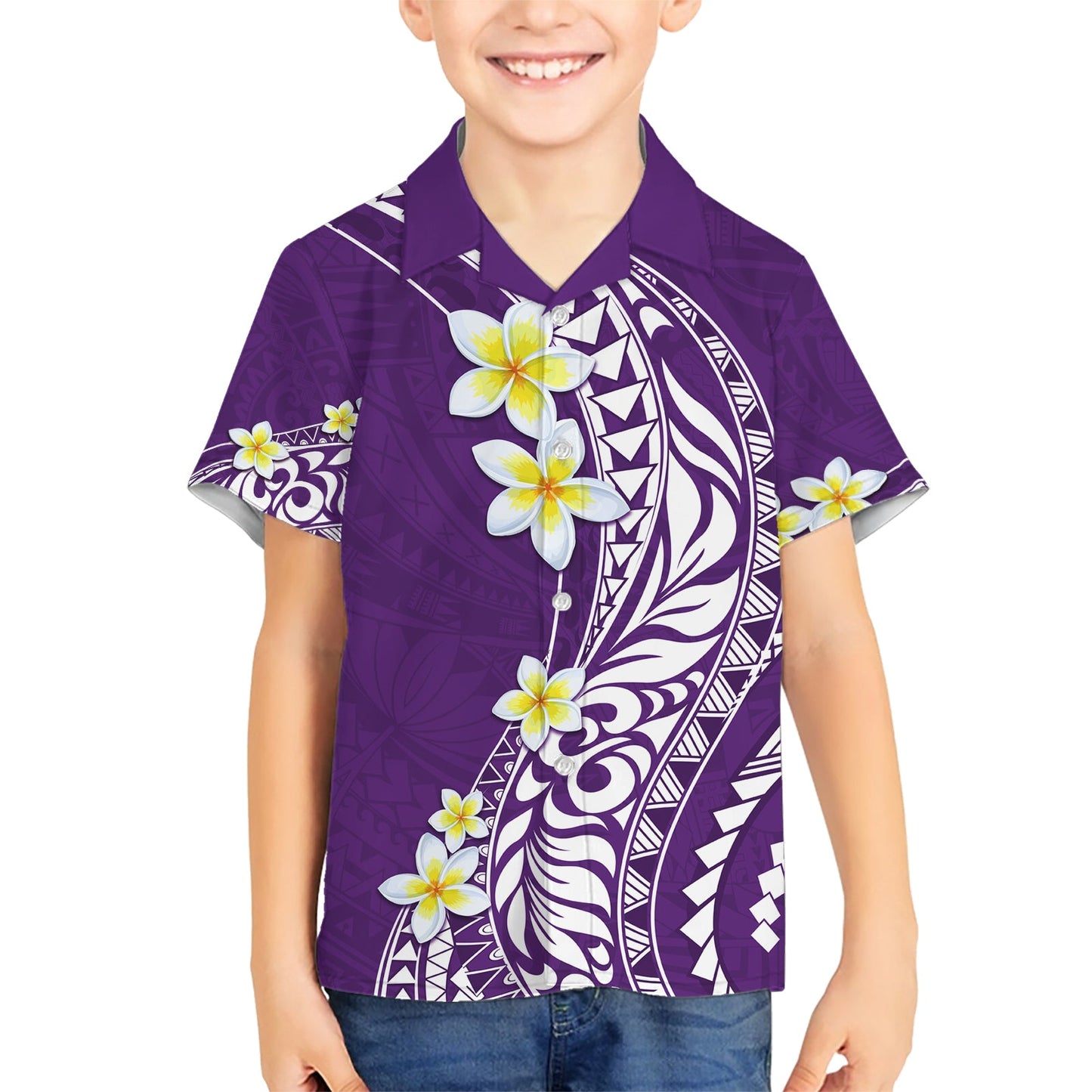 Hawaii Aloha Hawaiihemd Plumeria Vintage - Violett LT7