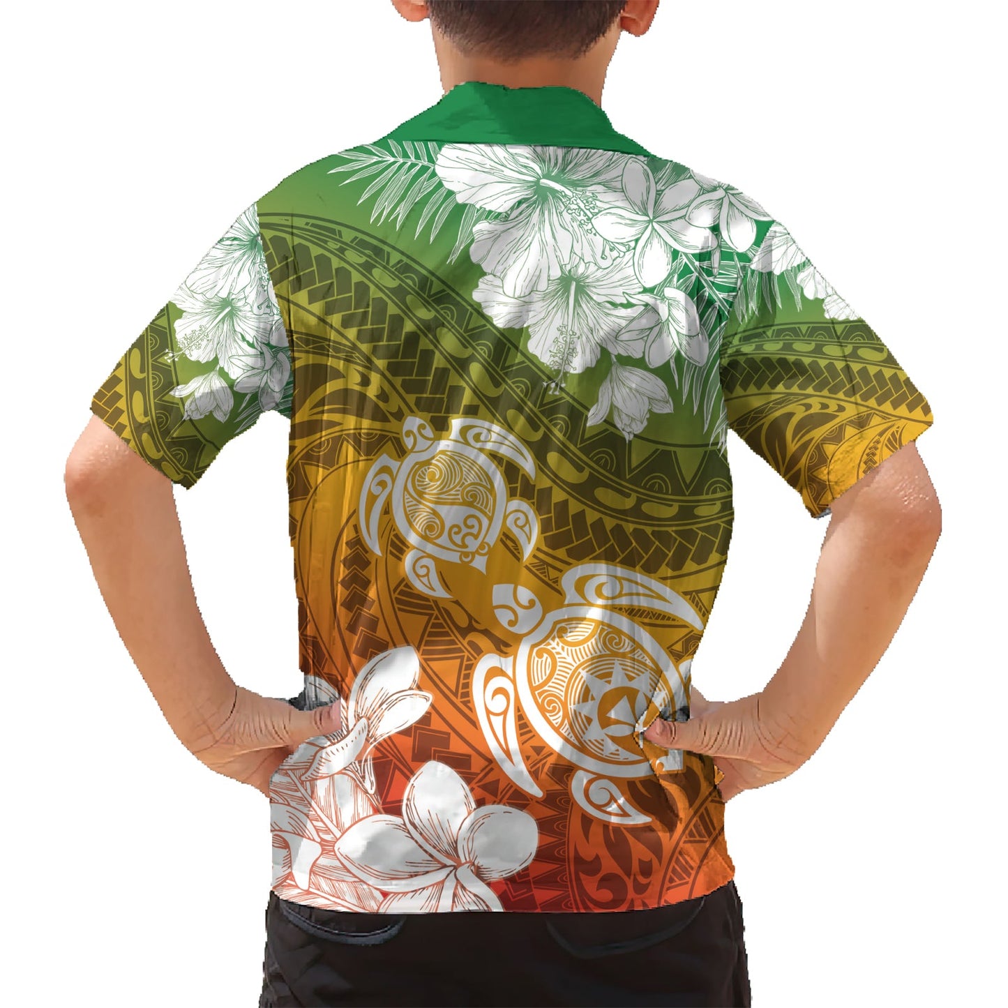 Kanaka Maoli Hawaiian Shirt mit Flaggen-Tag, lebendige Frangipani LT7