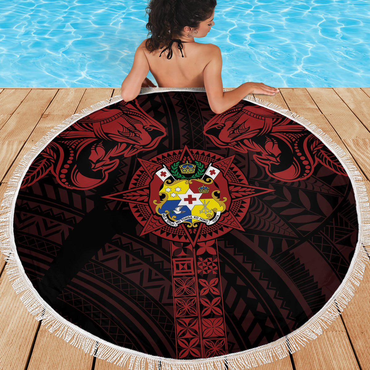 Polynesia Paisley Stranddecke Mix Marineblau Polynesianisches Muster LT05