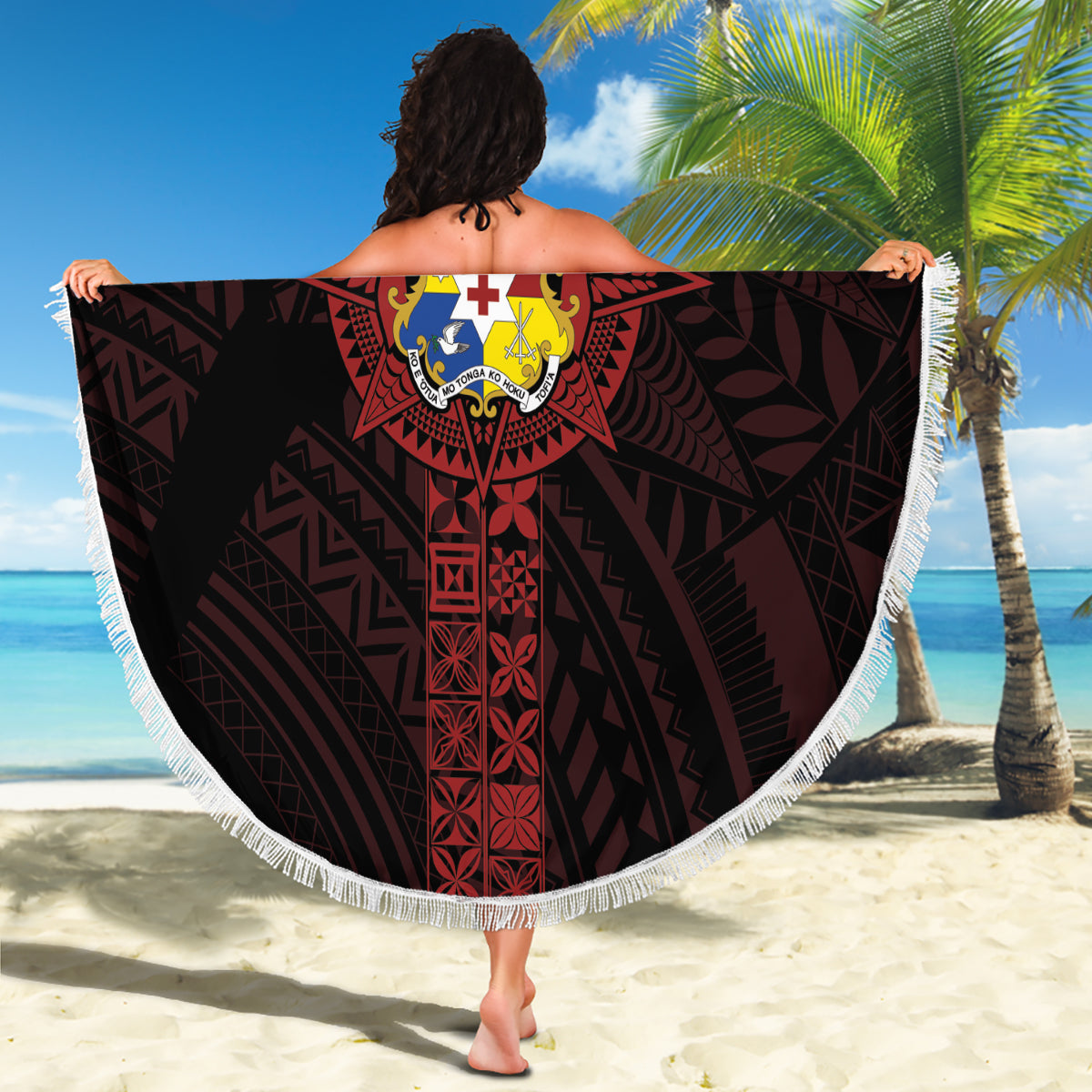 Polynesia Paisley Stranddecke Mix Marineblau Polynesianisches Muster LT05
