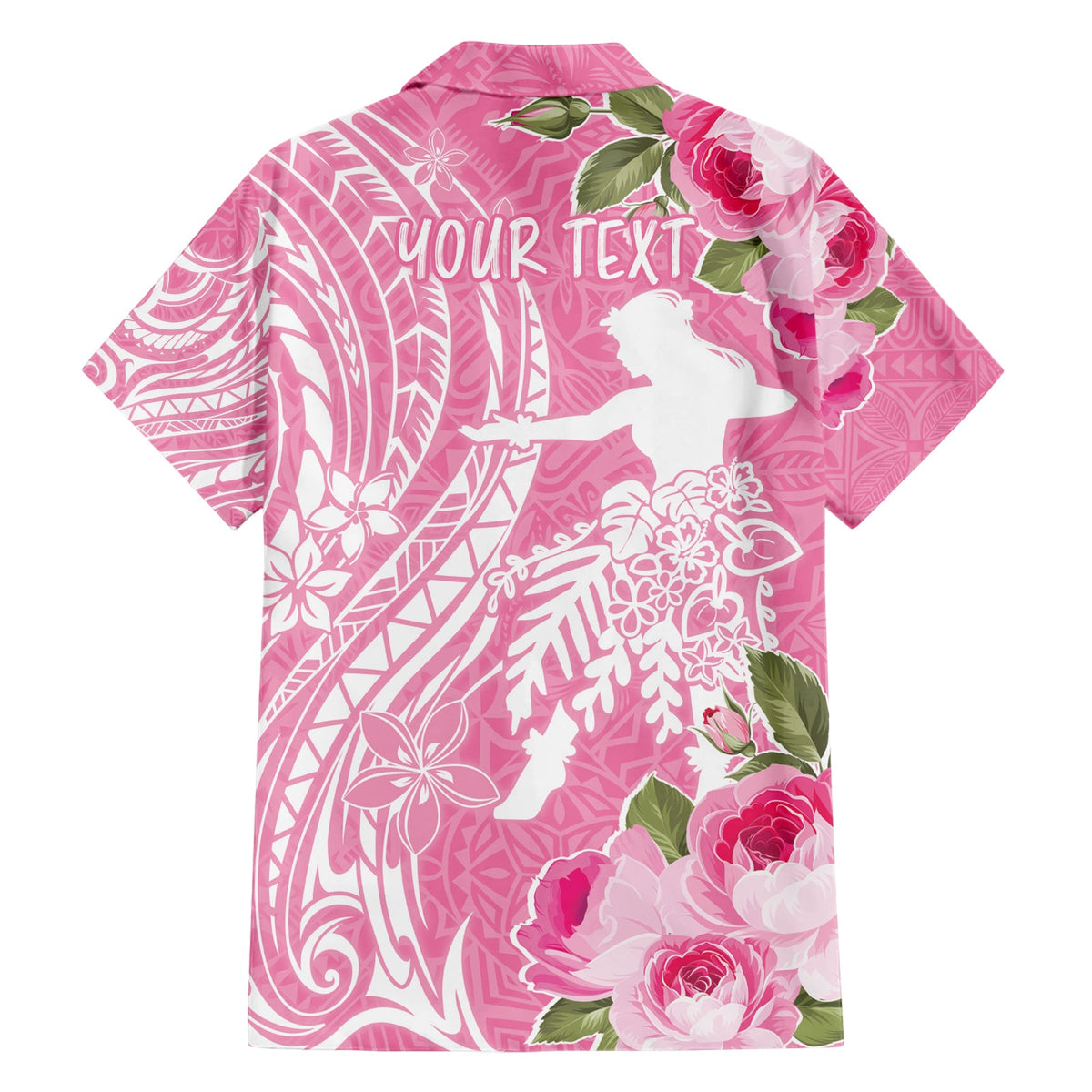 Personalisiertes Hawaii Wahine Hawaiihemd Frauentag Maui Lokelani Rosen LT7