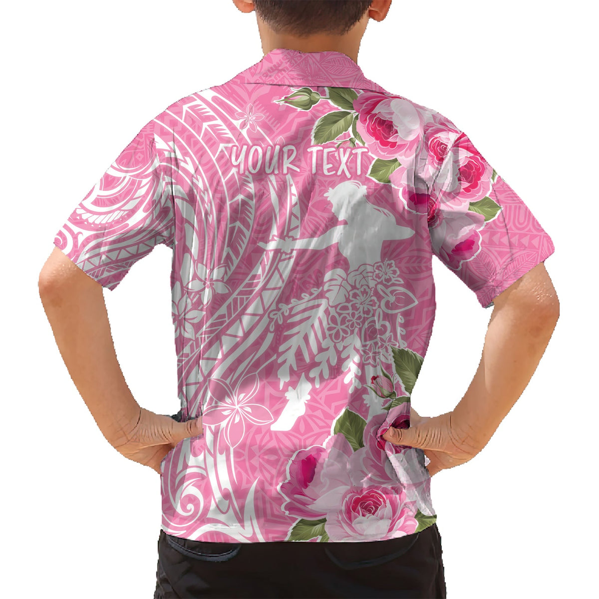 Personalisiertes Hawaii Wahine Hawaiihemd Frauentag Maui Lokelani Rosen LT7