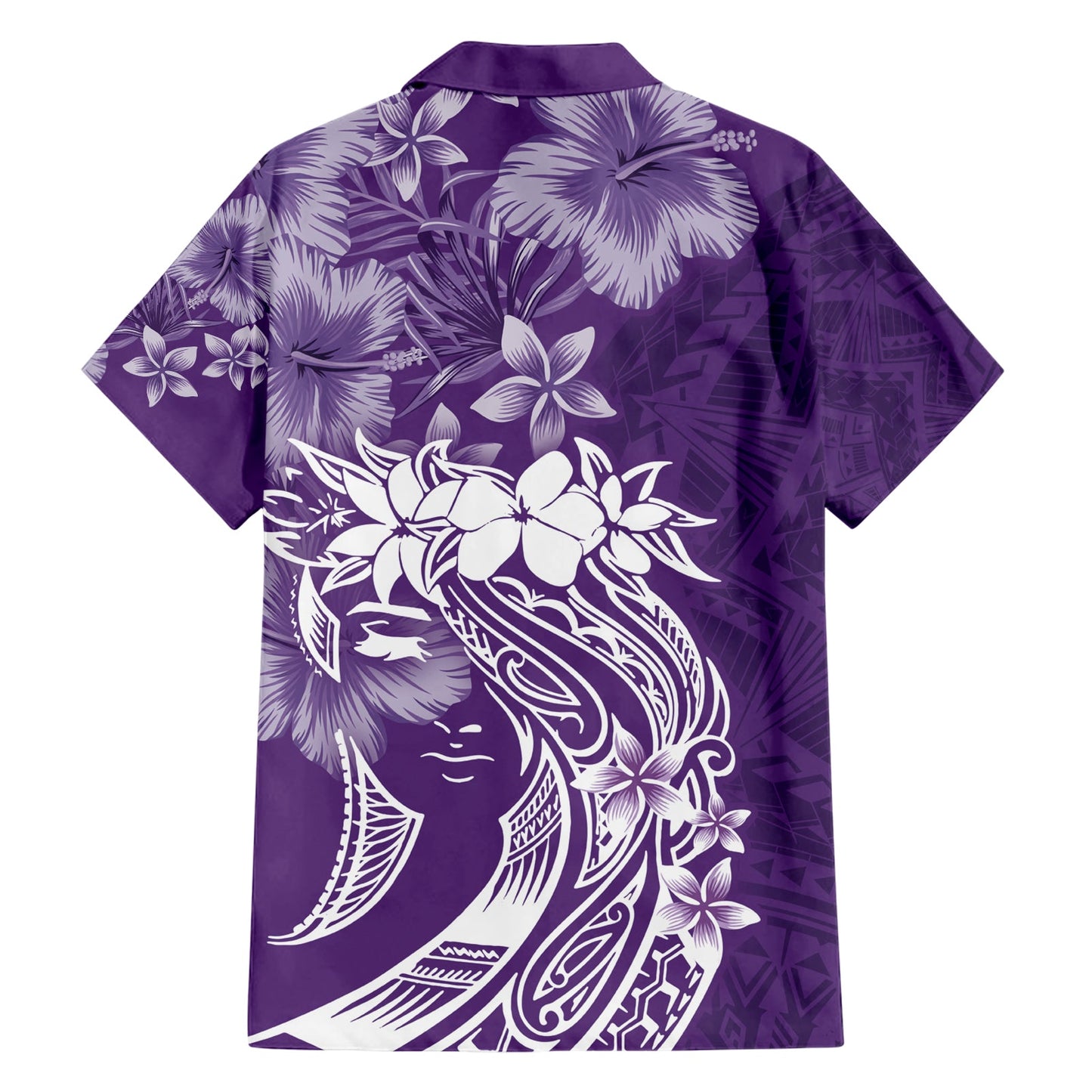 Polynesisches Hawaiihemd zum Frauentag Plumeria Passion - Lila LT7