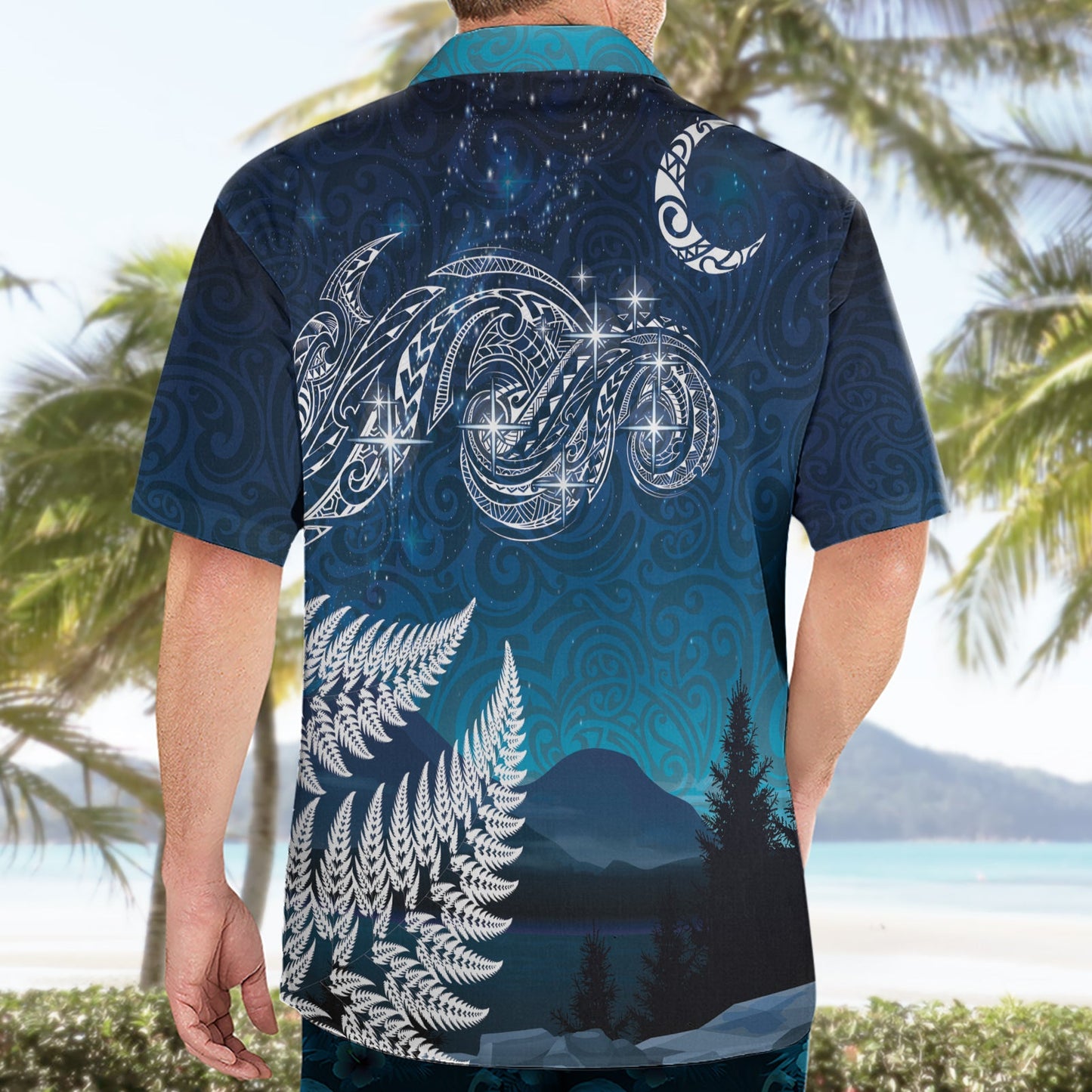Neuseeländisches Matariki Hawaiihemd Sternennacht Stil LT7