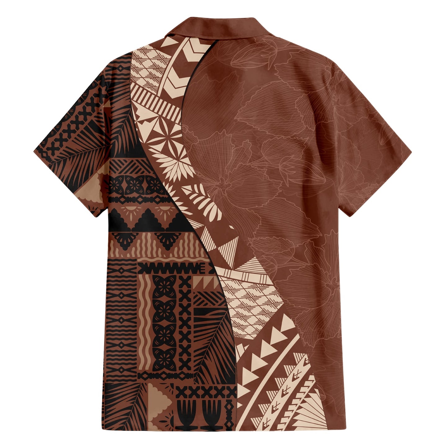 Bula Fiji Hawaiihemd Tribal Masi Tapa - Braun LT7