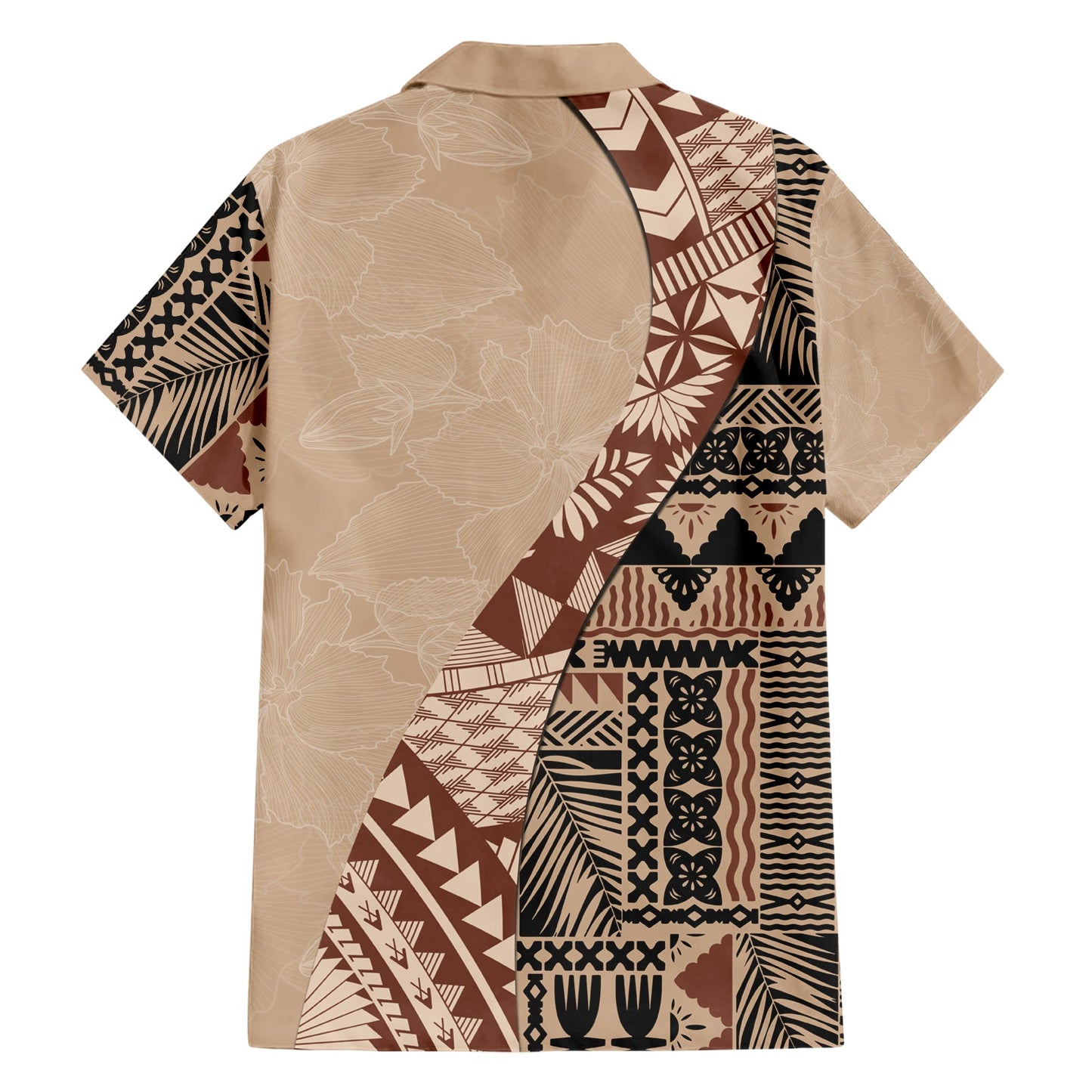 Bula Fiji Hawaiihemd Tribal Masi Tapa - Beige LT7