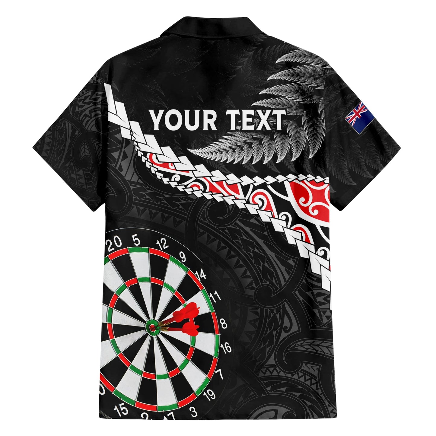Personalisiertes Neuseeland Darts Hawaiihemd Maori Manaia LT7