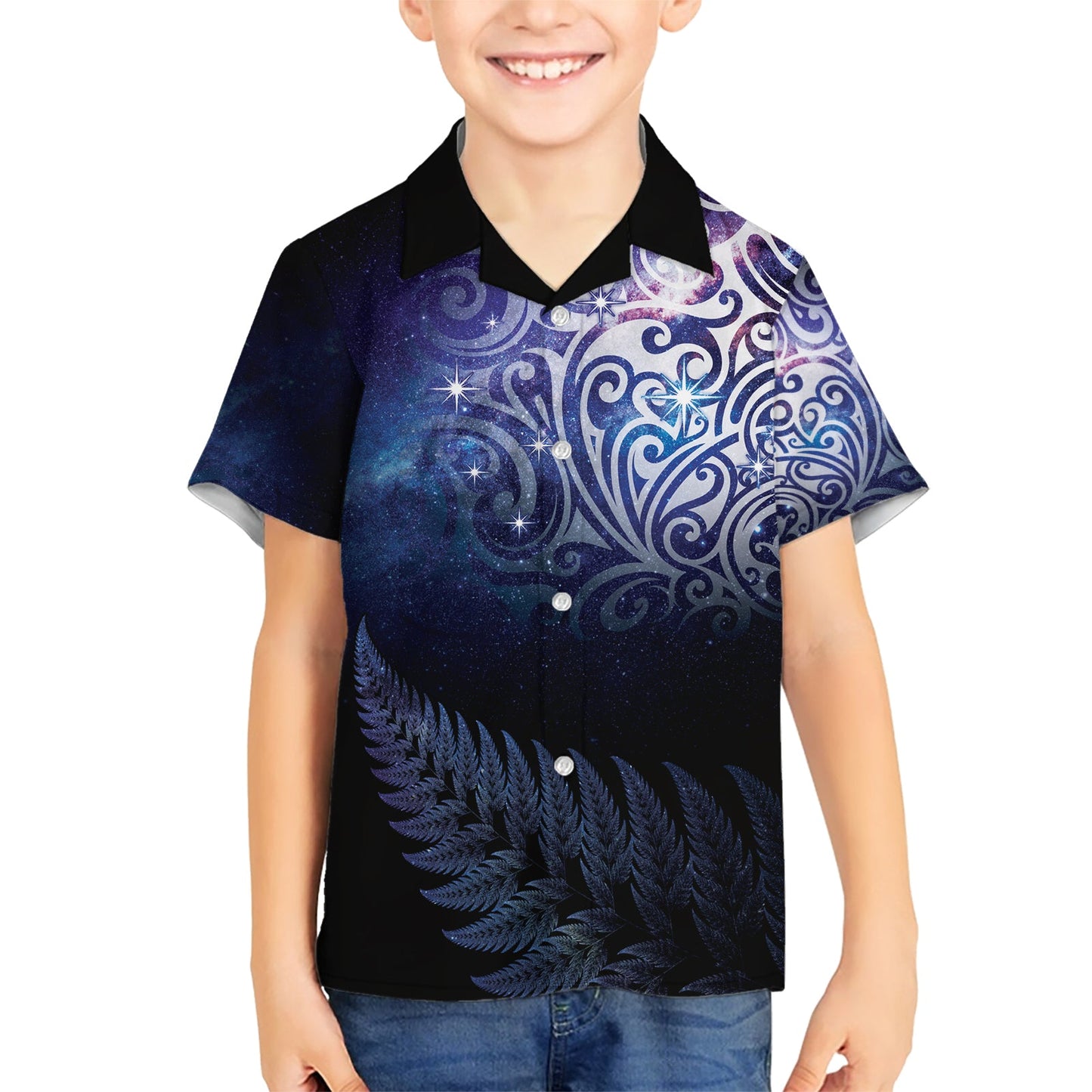 Neuseeland Aotearoa Matariki Hawaiihemd Sternensilber Fern LT7