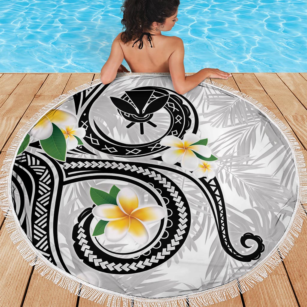 Hawaii-Mönchsrobbe und Delfin-Stranddecke xxl, polynesisches Kakau-Muster, blau, LT03
